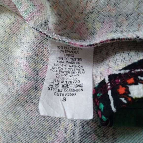 Blue Rain Colorful Chevron Pattern Fit and Flare Mini Length Dress Women's Small - Picture 4 of 12